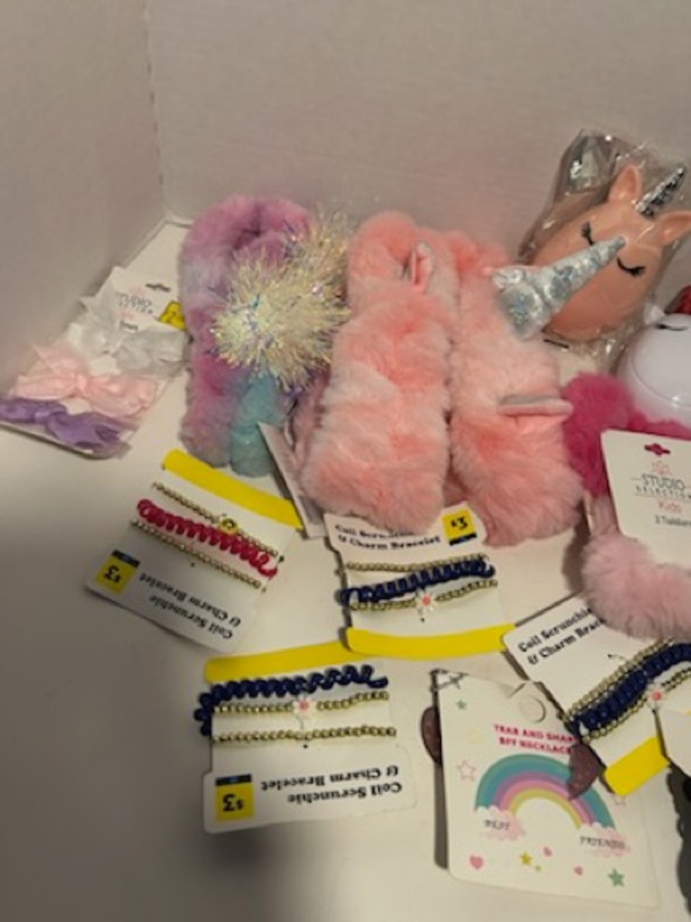 Kids plush head band hair ties plush eye mask accessories lot - Picture 2 of 9